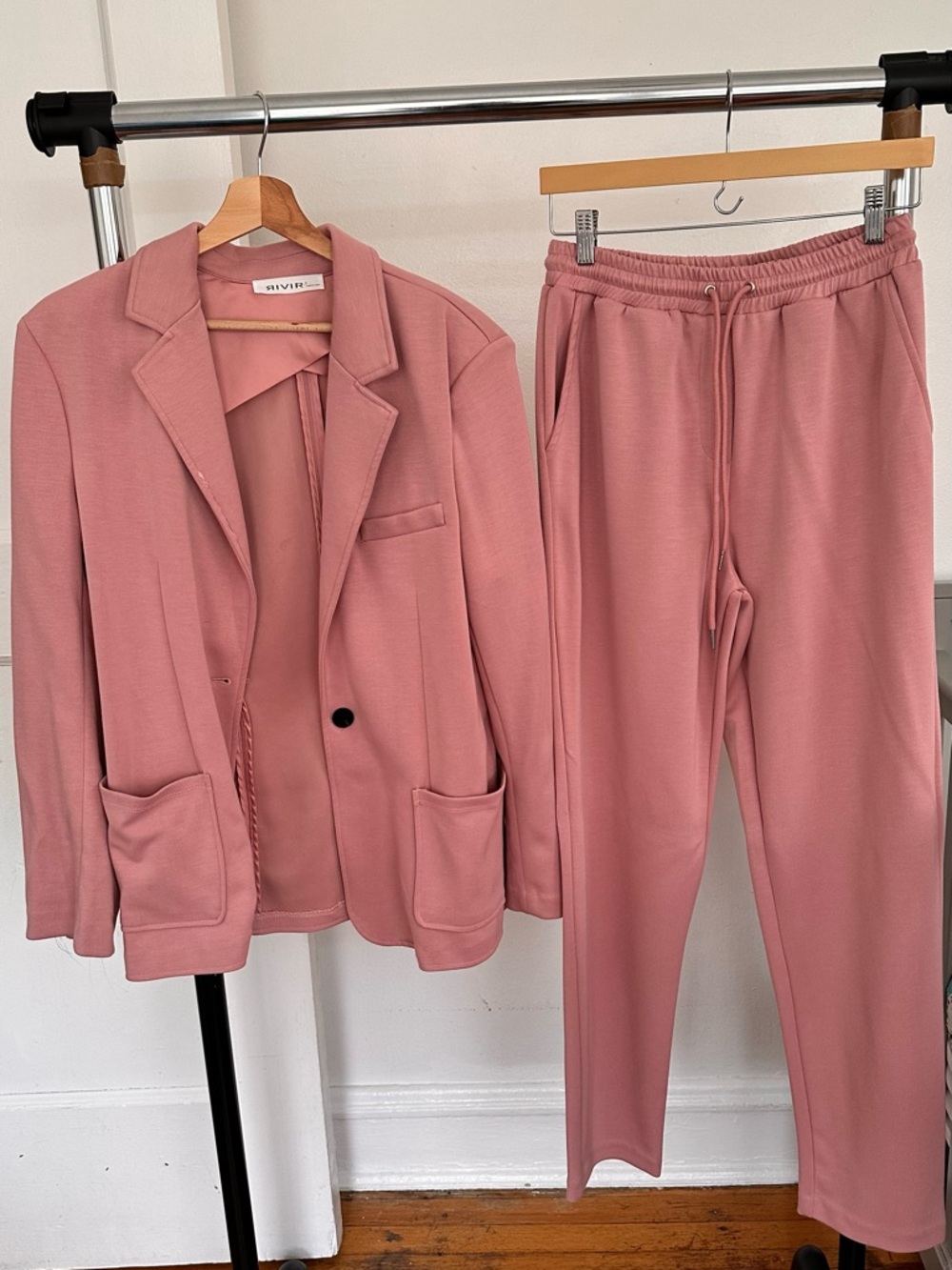 Dusty Rose Tailored Blazer & Jogger Set